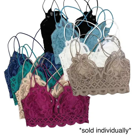 Women's Nylon-Cotton Bralette - Comfy Lingerie for Busty Women, Dainty, Cute, Glamorous Styles with Feminine Aesthetic, Lovely Lace, Navy, Ivory, 2X Size Options