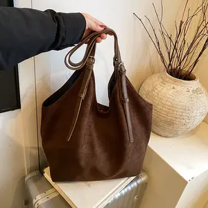 Vintage Autumn-Winter Tote Bags for Women, 2026 New Retro Suede Shoulder Bags, Large Capacity Commuter Bags, Perfect for College, Work, Shopping & Daily Outings, Trendy Y2K Aesthetic Handbags for Gen Z ,Fashion Lovers house purse