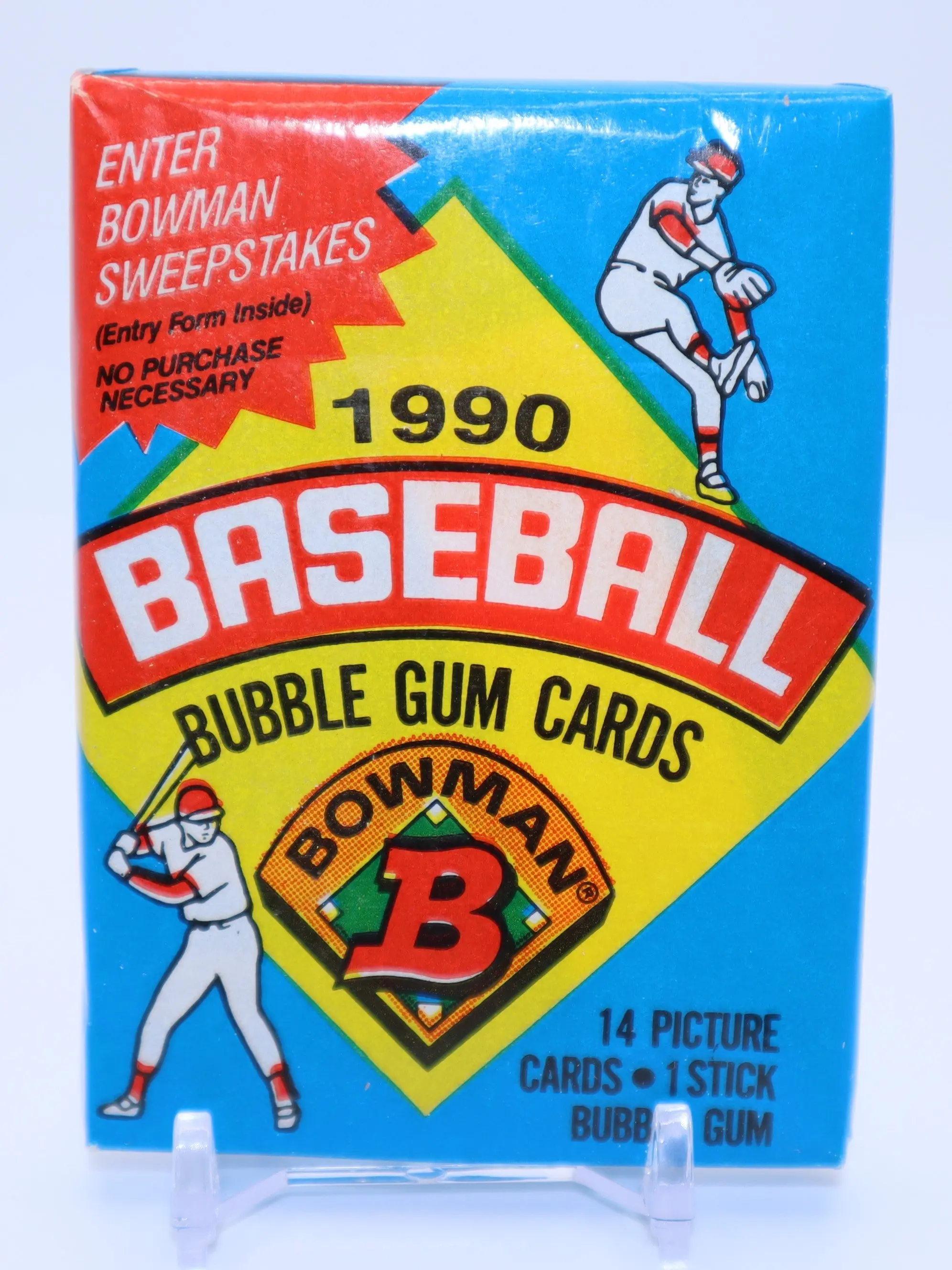 1990 Bowman Baseball Wax Pack - 14-Card Sports Cards Packs, Collectible Trading Item with Bubblegum