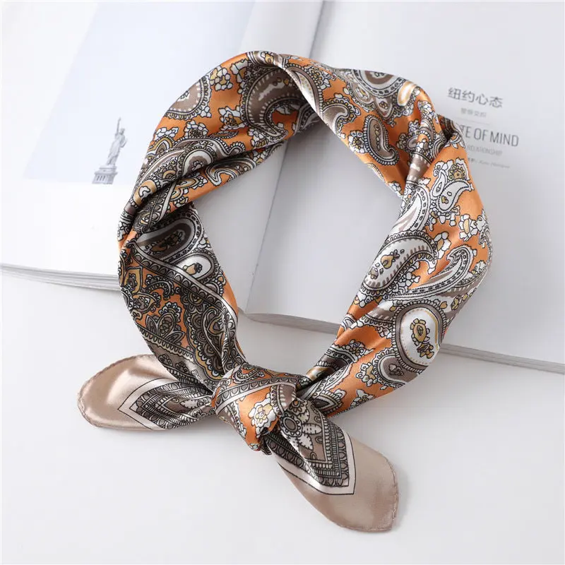Vintage European and American-style silk scarf headband