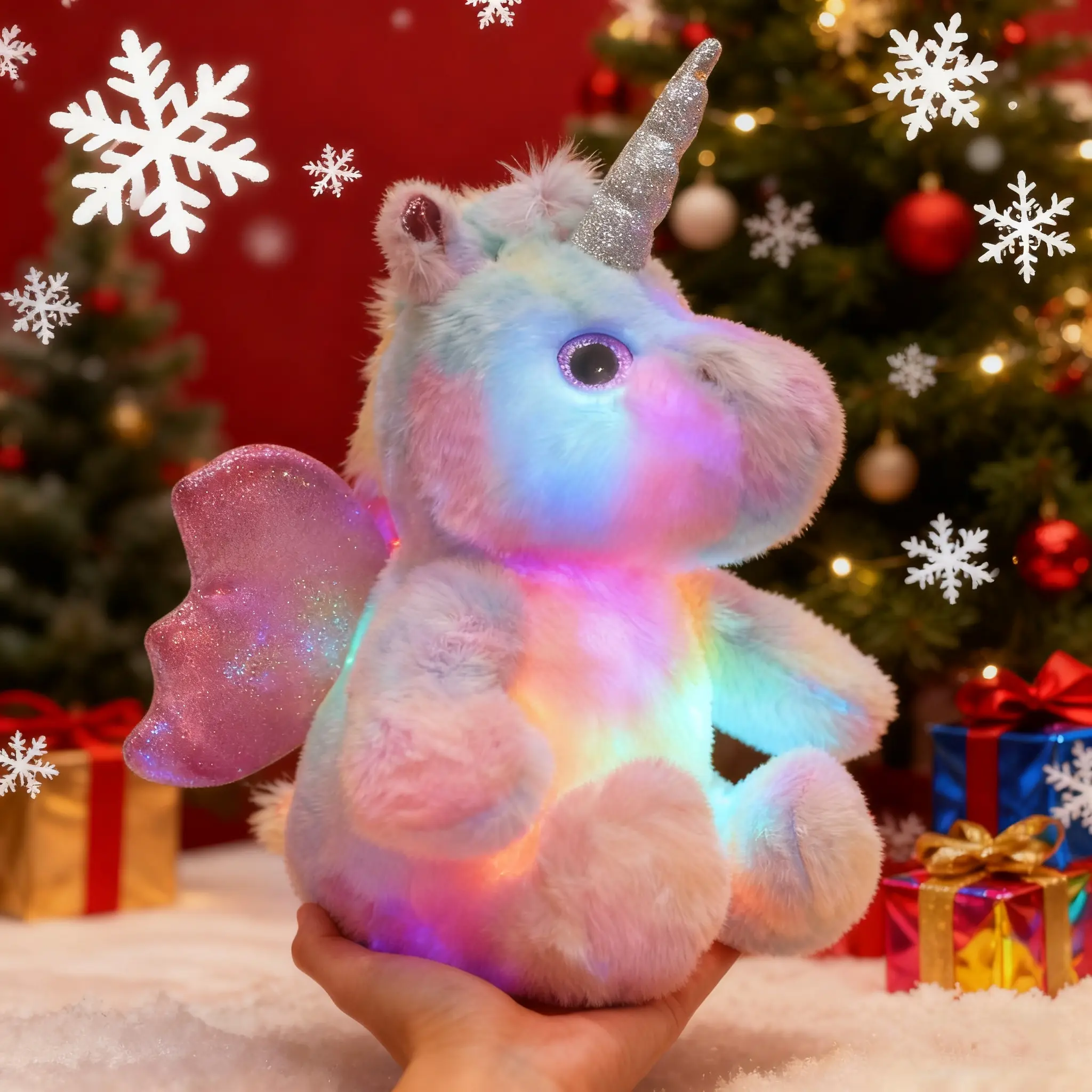 Unicorn Light Up Huggable Stuffed Animal, Glowing Soft Plush Toy, Perfect Gift for Boys & Girls, Ideal for Birthdays & Holidays, Cuddly Stuffed Animal, Stuffed Animal Gifts