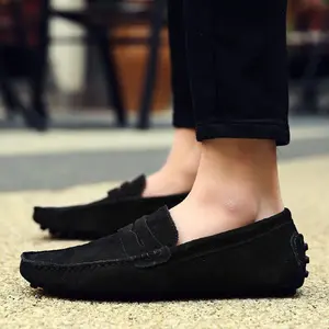 Suede Leather Men Casual Shoes Loafers Driving Moccasins Slip on Leather Shoes