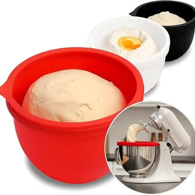 3pcs Silicone Liner for KitchenAid 5-Quart Tilt-Head Blender Accessories - Durable, Easy-Clean Mixing Bowl with Lid, Perfect for Baking and Cooking, Kitchen Essentials|Modern Kitchenware|Durable Silicone, Blender Cover
