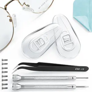 5-Pairs  Eyeglass Nose Pads, -Reducing Air Chamber Design | Screw-in Style Glasses Nose Pads Replacement Kit, Anti-Slip & Easy Install, Fit for  Eyeglasses & Sunglasses