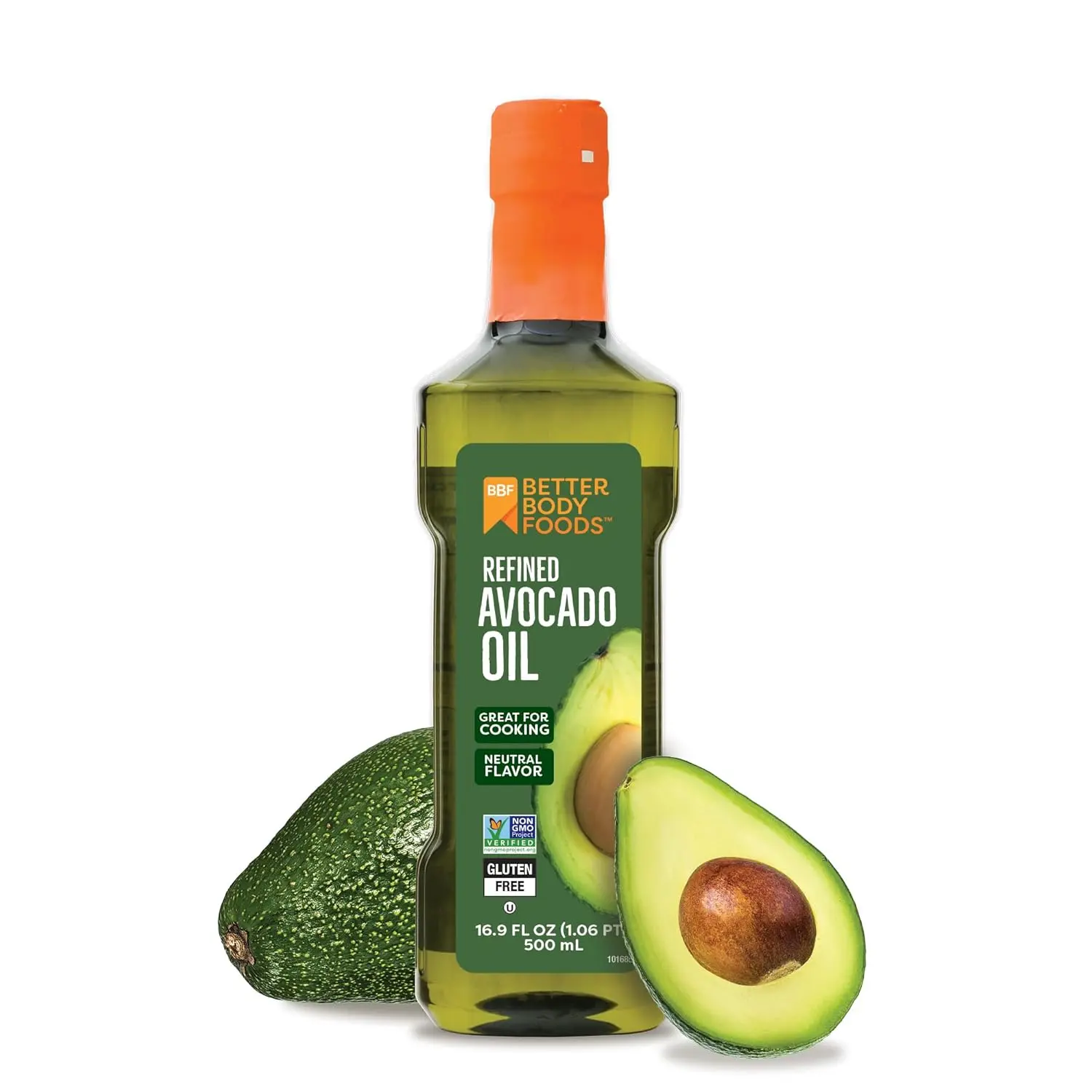 BetterBody Foods Refined Avocado Oil - Non-GMO, Kosher, Keto & Paleo Diet Friendly Cooking Oil for Homemade Frying, Baking - 500 mL (16.9 Fl Oz)
