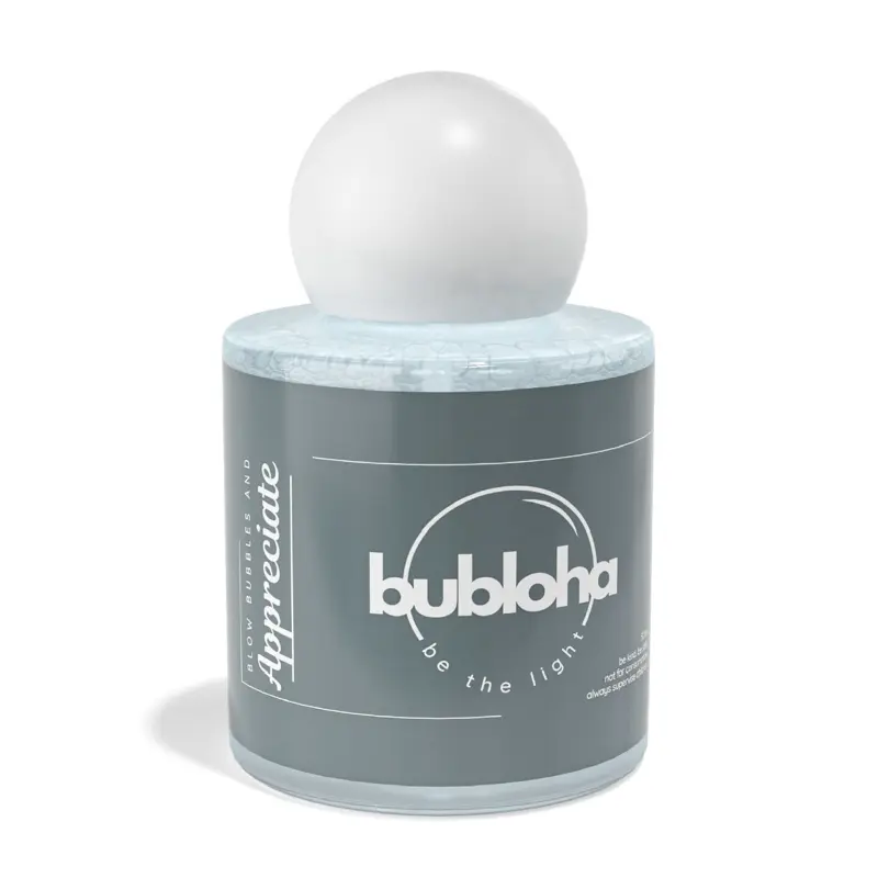 Appreciation Bubloha Bubbles for Mental Health - Meditation Tool with Mantra - Toy for Kids and Adults - Gift Giving - Enhances Mental Clarity - Perfect for Parties
