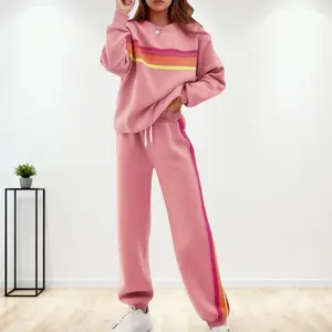 Baggy Fit Rainbow Hoodie Set | Baggy Fit Rainbow Hoodie Set | Everyday Athleisure Style | Comfortable Matching two piece set | Casual Womenswear