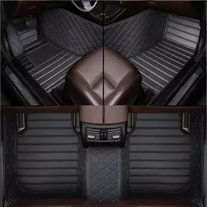 Custom Car Floor Mat For Nissan Patrol 2012~2018 Jeep Renegade 2016~2018 Skoda Superb 2 2013~2015 Changan CS35 Plus New 2021~2022 Left/Right -hand Drive Auto Interior Accessories Fashion Stripe Styling Carpet Waterproof Design Full Coverage