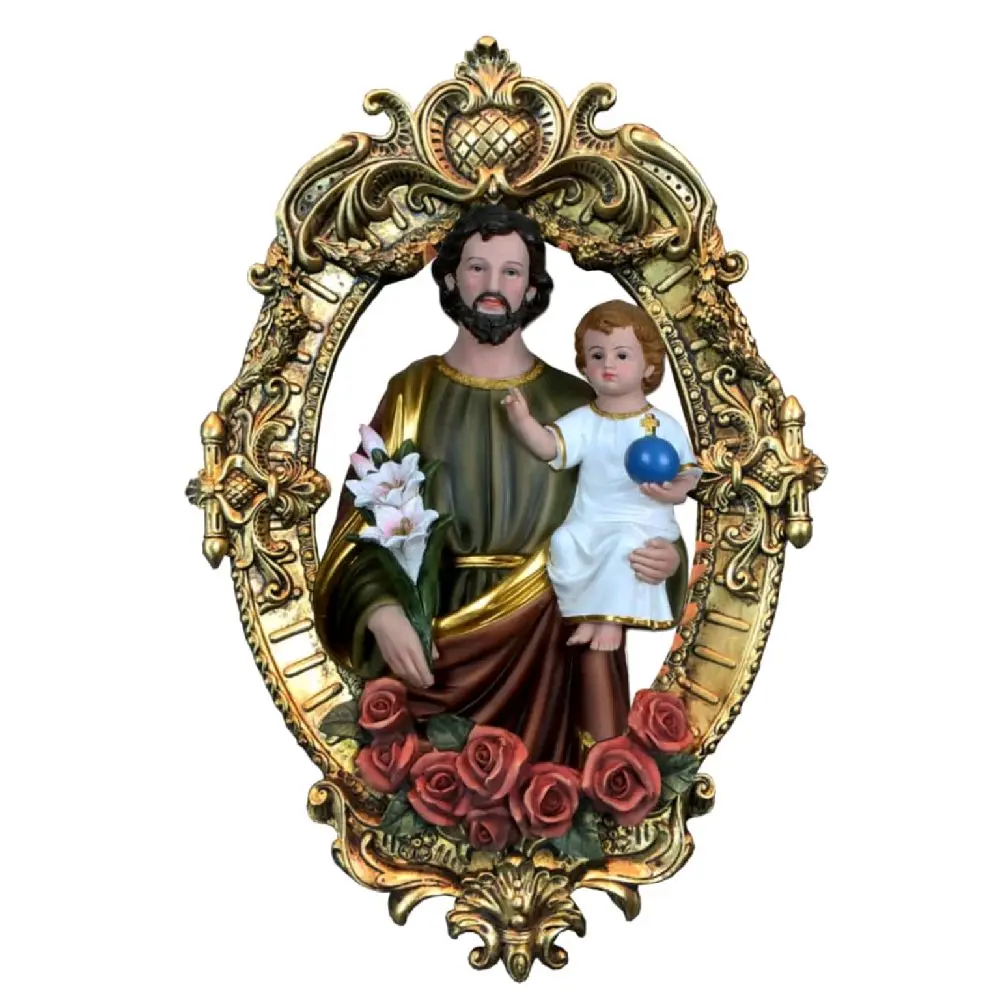 San Jose 15" inches Tall Medallon Santo Estatua St Saint Joseph Plaque For Wall to hang Brand New  Religious Decor