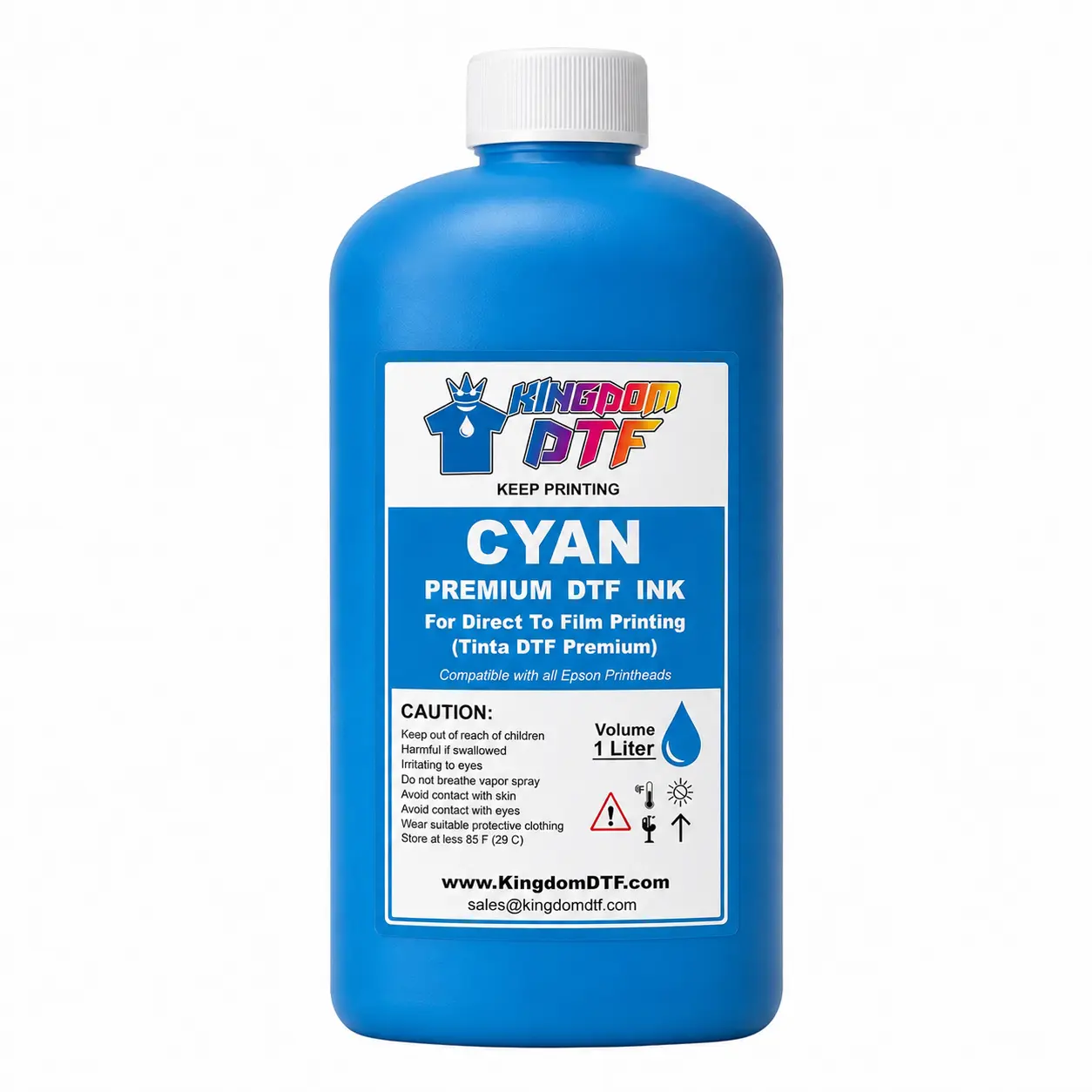 DTF Cyan Ink Liter (1000ml) - Premium High-Quality Ink for Direct-to-Film Printing