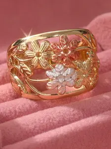 Vintage Bohemian Style Flower Design Hollow Out Ring, Exquisite Wedding Jewelry, Perfect Daily & Holiday Gift for Women, Boho Style Rings