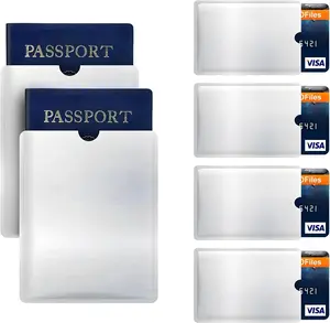 RFID Blocking Sleeve Anti  4 Credit Card & 2 Passport Holder Wallet Pocket