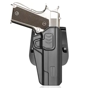 WARRIORLAND OWB Holster for 1911 5" No Rail, Index Finger Release, 360° Adjustable Carry – Optional Paddle or MOLLE Adapter，Right Hand petlovers