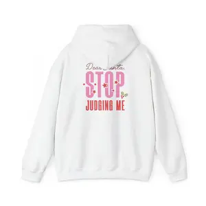 Santa Stops Judgin Unisex Hooded Sweatshirt, Cozy Christmas Santa Pullover, Funny Holiday Winter Sweater, Festive Xmas Jumper, Cute Santa