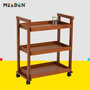 MEEDEN Art Art Supplies Cart, Walnut 3-Tier Multifunctional Art Storage Cart Organizer, Solid Beech Wood with Caster Wheels, Blackfriday, gift