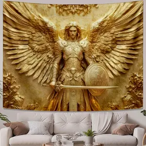 Casual Tapestries Golden Archangel Sculpture Easy to hang Enhances the sense of space