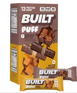 Built Puff, Protein Bar Variety Twin Pack, Brownie Batter & Salted Caramel, Value Pack, 13 ct./1.41 oz. Built Puff, Protein Bar Variety Twin Pack, Brownie Batter & Salted Caramel, Value Pack, 13 ct./1.41 oz.