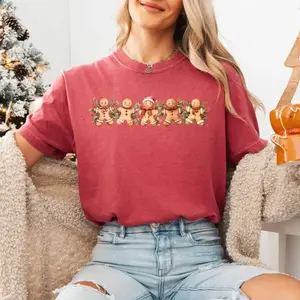 Comfort Colors Cute Gingerbread Man Shirt for Women, Christmas Tee, Holiday Shirt, Christmas Teacher Tee, Christmas Baker Gift
