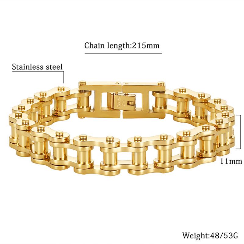 Stainless Steel Men's Motorcycle Chain Bracelet Personalized Domineering Bicycle Chain Bracelet