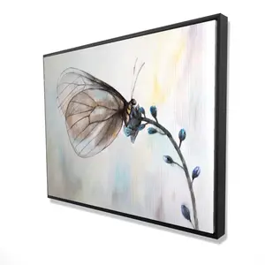 360 Stand Framed Art Print - 36x48 in., Artistic Butterfly Modern Floral Paintings, Ready-to-Hang Home Decor Accessory, Romantic Bedroom Decoration, Couples Home Supplies Gift, Flower, Wall