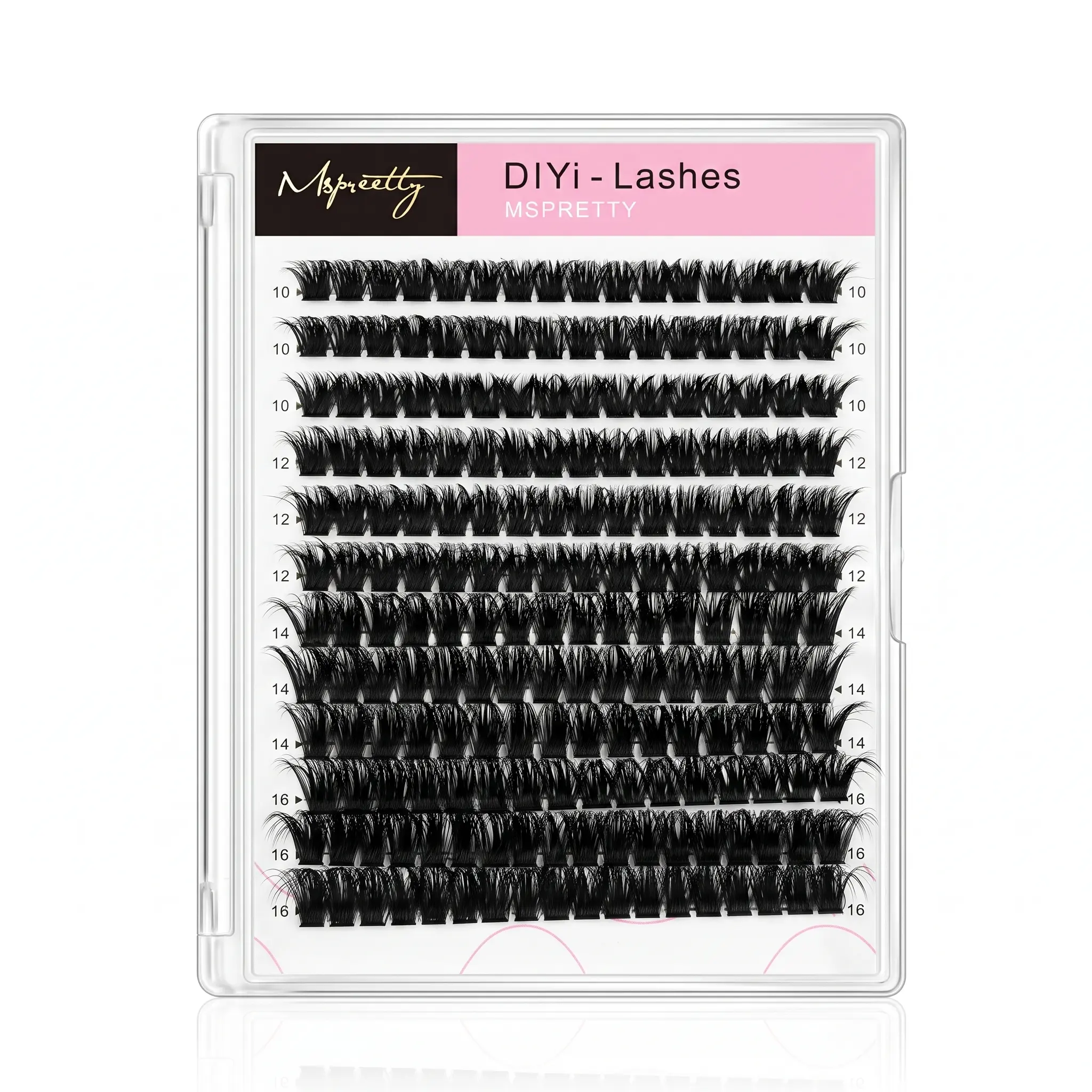 100D 16mm Fluffy Lash Clusters, Mix-Length Full Dramatic Eyelash Set, Natural Flawless Makeup False Lashes, 100D 16Mm Lashes