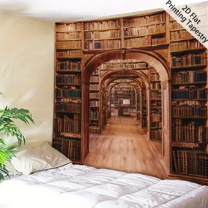 Bohemian Tapestry Hippie Bookshelf Backdrop Vintage Boho Theme Wall Hanging Photography Background Aesthetic Decor for Living Room Bedroom Indoor Outdoor Home Decoration