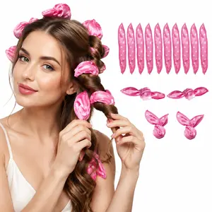 10 Pack Heatless Hair Curlers for Overnight Curls, Soft Hair Curlers, Satin Sponge Foam Rollers to Sleep In, Soft No Heat Curlers for Long & Short Hair, Frizz-Free Hair Styling Set for Women & Men