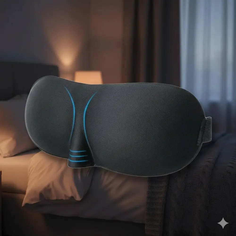 3D Sleep Mask Portable Adjustable Nose Bridge Zero Pressure Comfortable Eye Cover for Travel Office Light Blocking Breathable Deep Sleep Eye Mask Blackout Sleep Mask Sleeping Eye Mask Eyemasks For Sleeping Night Mask