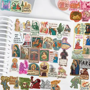 50pcs Medieval Series Stickers, Decal, Office Supplies and Notebook Accessories, Suitable for Scrapbooks, Diaries, Laptops, Water Bottles, Cars, Etc., Featuring Designs Based on Beliefs.