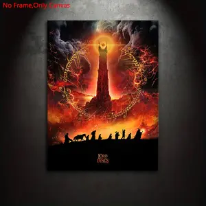 1 piece/set frameless artistic canvas print poster, Unframed art print, classic dark epic fantasy retro art,The Lord of the Rings Barad-dûr,perfect gift for movie fans,ideal for home, office,wall decoration, room decoration