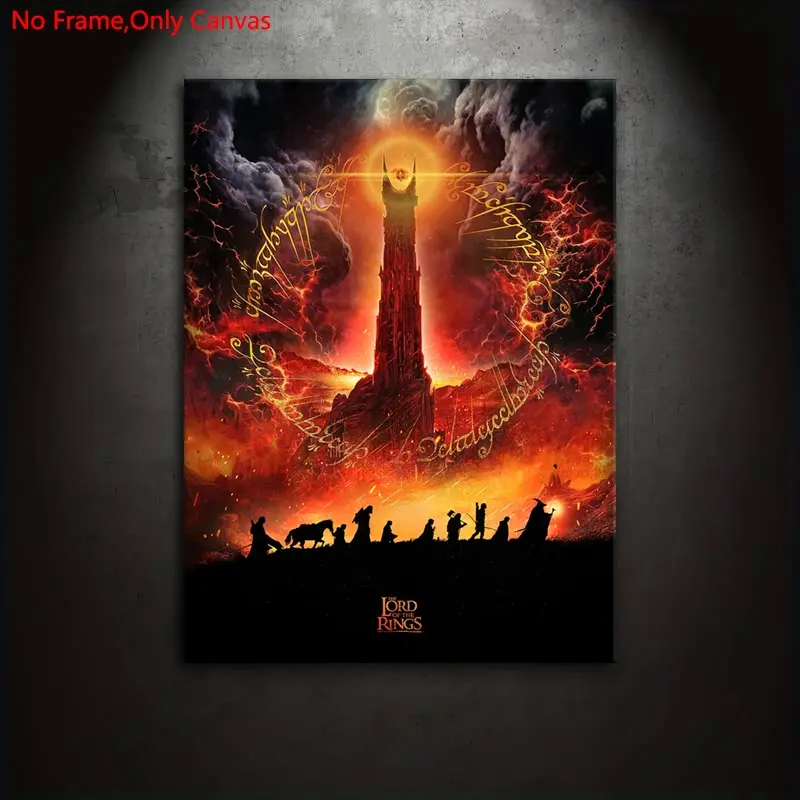 1 piece/set frameless artistic canvas print poster, Classic Prints, Decorative Artwork, dark epic fantasy retro art,The Lord of the Rings Barad-dûr,perfect gift for movie fans,ideal for home, office,wall decoration,room decoration