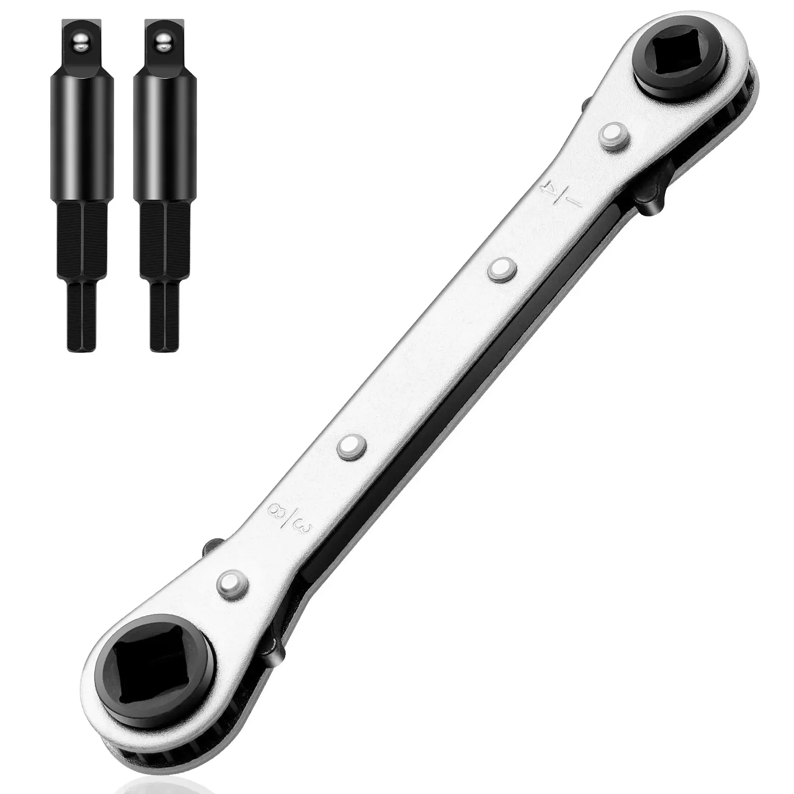 1 Flat Wrench + 2 Hexagon Bit