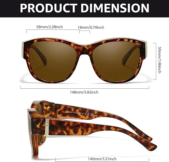 Polarized Over Glasses Sunglasses for Women Sunglasses that Fit Over Glasses UV400 Protection for Outdoor Driving