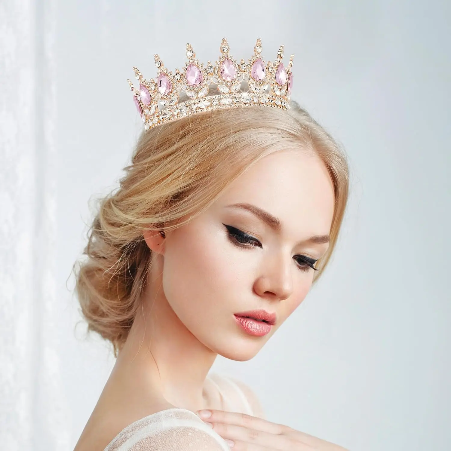 Queen Crown Rhinestone Wedding Crowns and Tiaras for Women 