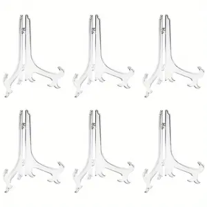 3pcs/set, Clear Acrylic Easels Display Stands/Plate Stands for Display Photos Holder Picture Frames or Other Items At Weddings, Birthdays, Home Decoration, Tables