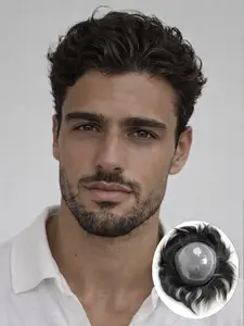 6-inch Untreated Free Forming Toupee - Topper Hairline for Baldness & Thinning, Natural Look, PU Base,Suitable for All Skin Tones, Everyday Hairstyle