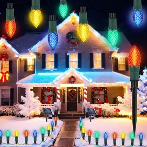 Christmas Solar Powered C9 Strawberry Ground Light Outdoor Festive Decoration Gothic Spider Web LED Lights christmas  decor  2025 Lifelike Artificial Cedar Tree