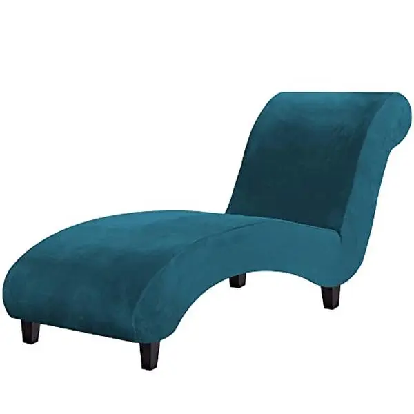 Chaise Lounge Cover Velvet Chaise Lounge Couch Cover High Stretch Chaise Lounge Slipcover Luxury Lounge Chair Cover for Living Room Soft Furniture Protector for Dog, Machine Washable, Dark Teal
