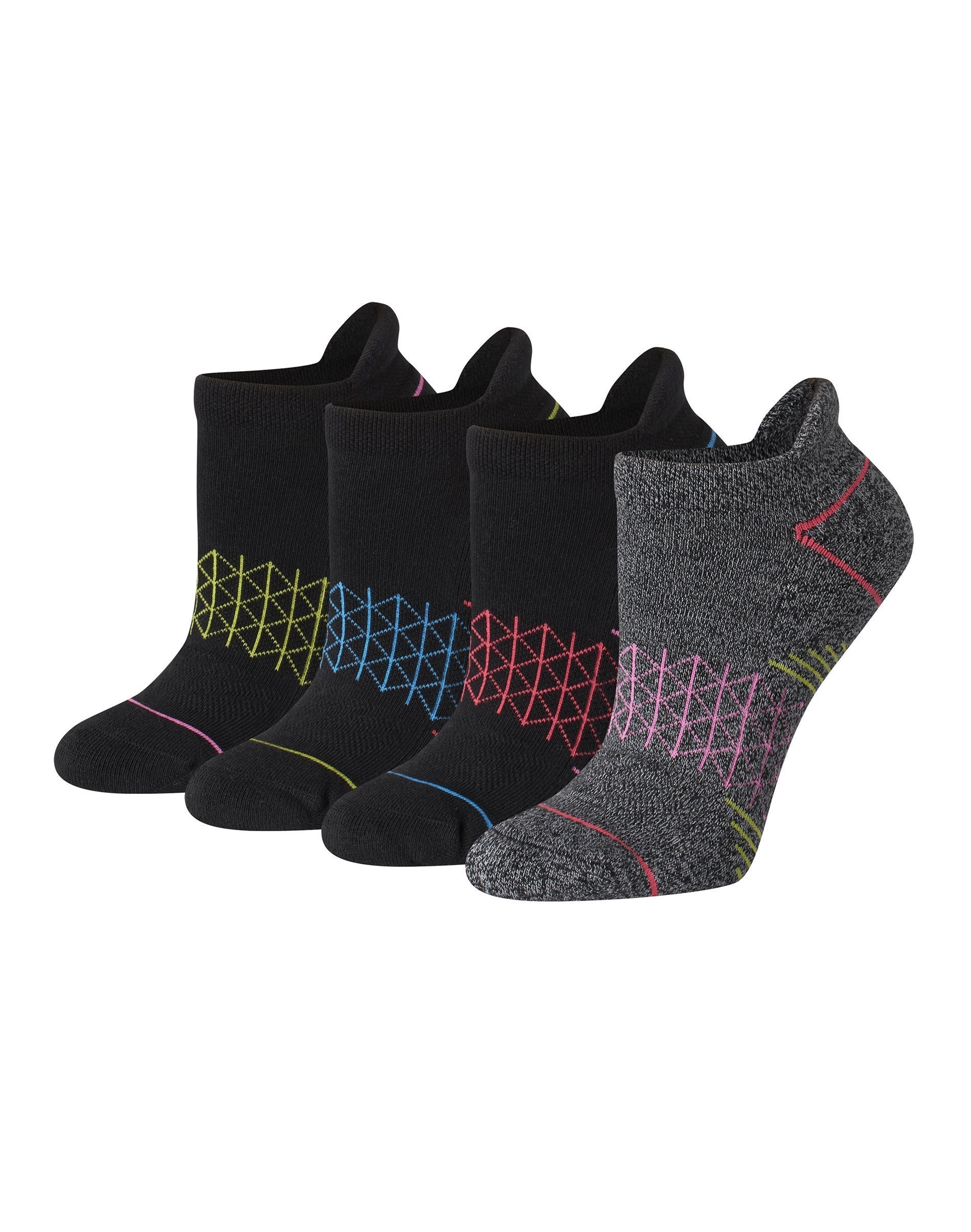 Hanes Absolute Comfort Women's Heel Shield Socks 4-pairs Intimates Multi Pack Comfortable Fit Soft Stretch Fabric Breathable Hwach4