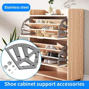 3-Tier Adjustable Shoe Rack Organizer, Stainless Steel Shoe Cabinet Divider Shelf, Tool-Free Snap-On Space Saving Shoe Storage Expander for Closet and Entryway