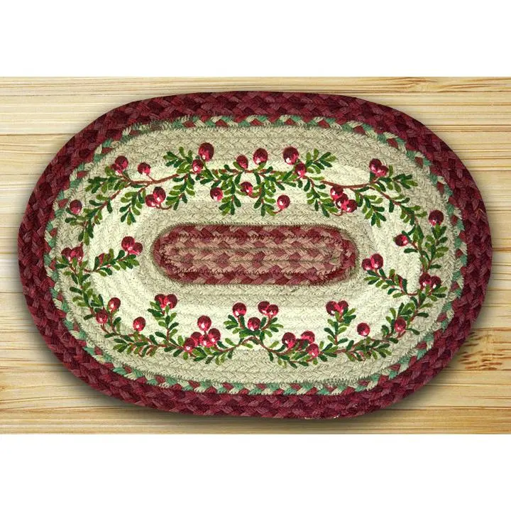 Oval Shaped Placemat, Cranberries