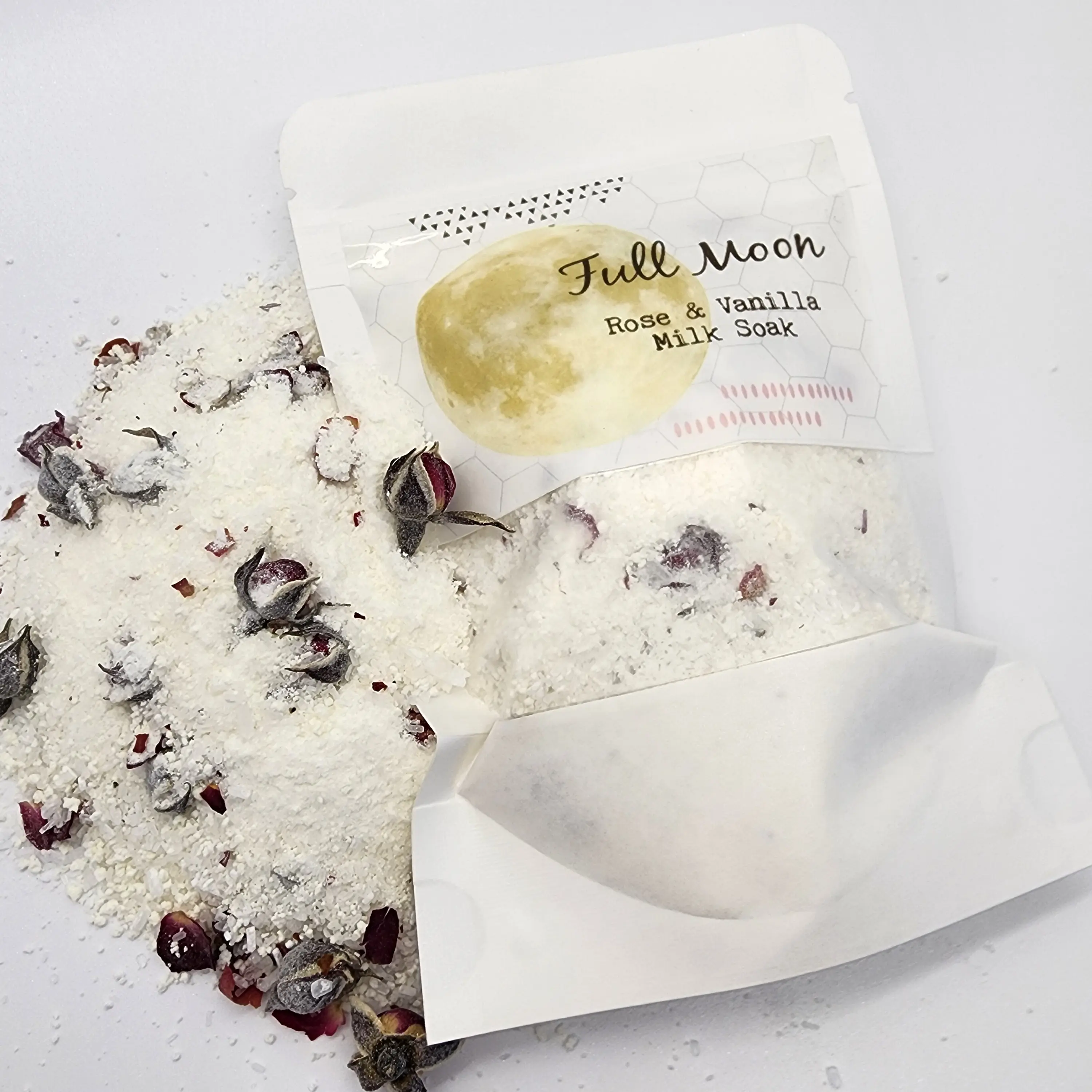 Rose and Vanilla Milk Bath - Full Moon Milk and Mineral Salt Bath Soak - Bath Rituals
