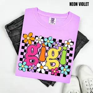 Gigi Groovy Flowers Comfort Colors T-Shirt 'NLB'