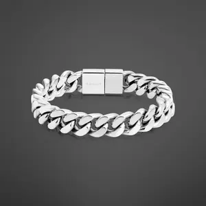 The Beveled Cuban Bracelet 11mm - Silver RG3006