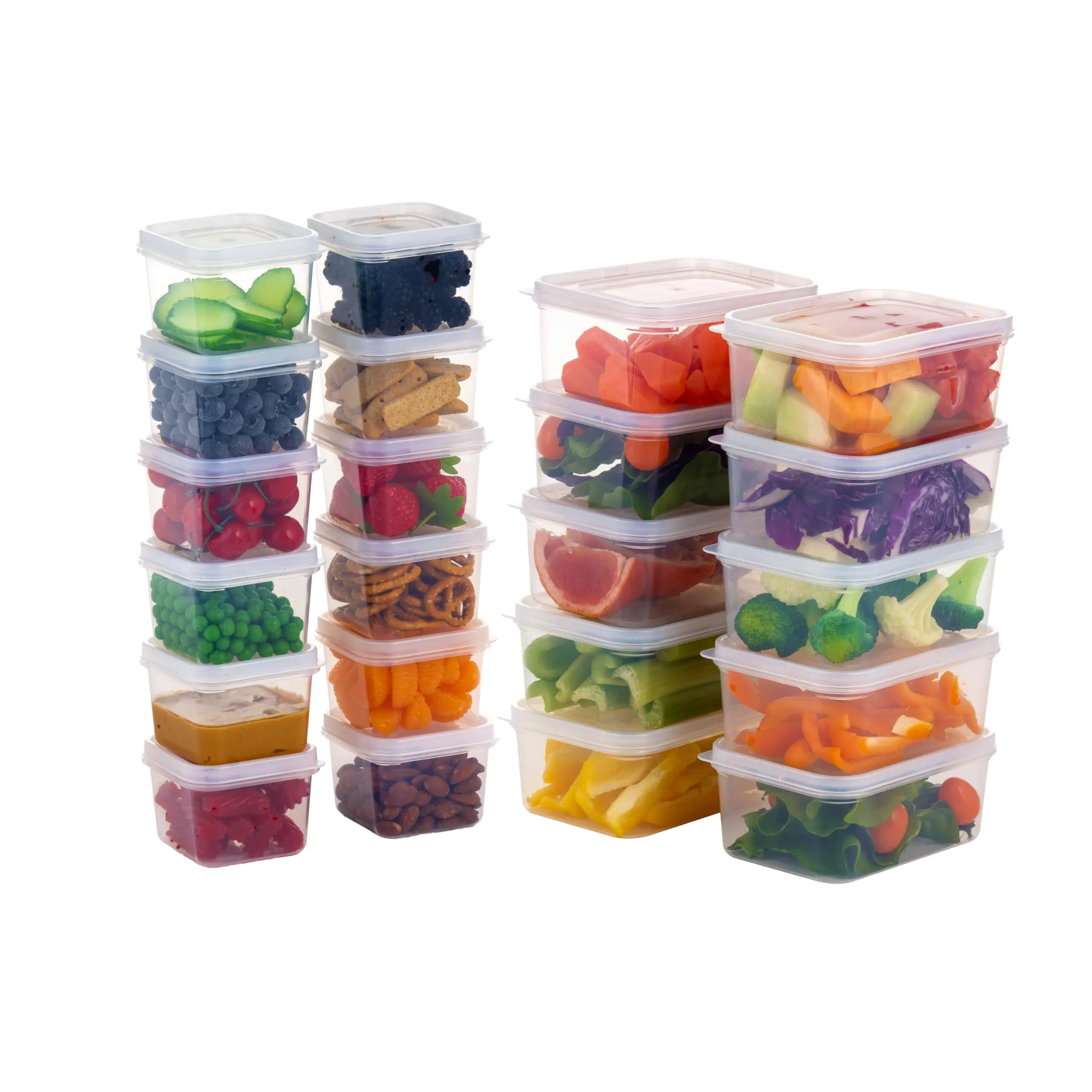 Iris Meal Prep Containers  44 Piece 12oz + 45oz Combo Set 22 Food With Lids To Go Take Out Plastic Storage Lunch Snack Microwave Dishwasher Freezer Safe Bpa Free