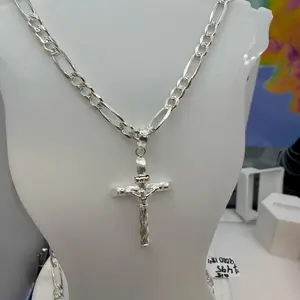 925 sterling silver 18”chain and pendant high 4mm quality Mexican  silver solid) cadena y dije de plata 18”pulgadas elegante solido plata  plata Mexicana 4mm