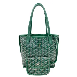 Pre-owned Goyard Canvas Tote Bags Anjou Mini Tote Shoulder Bag Green