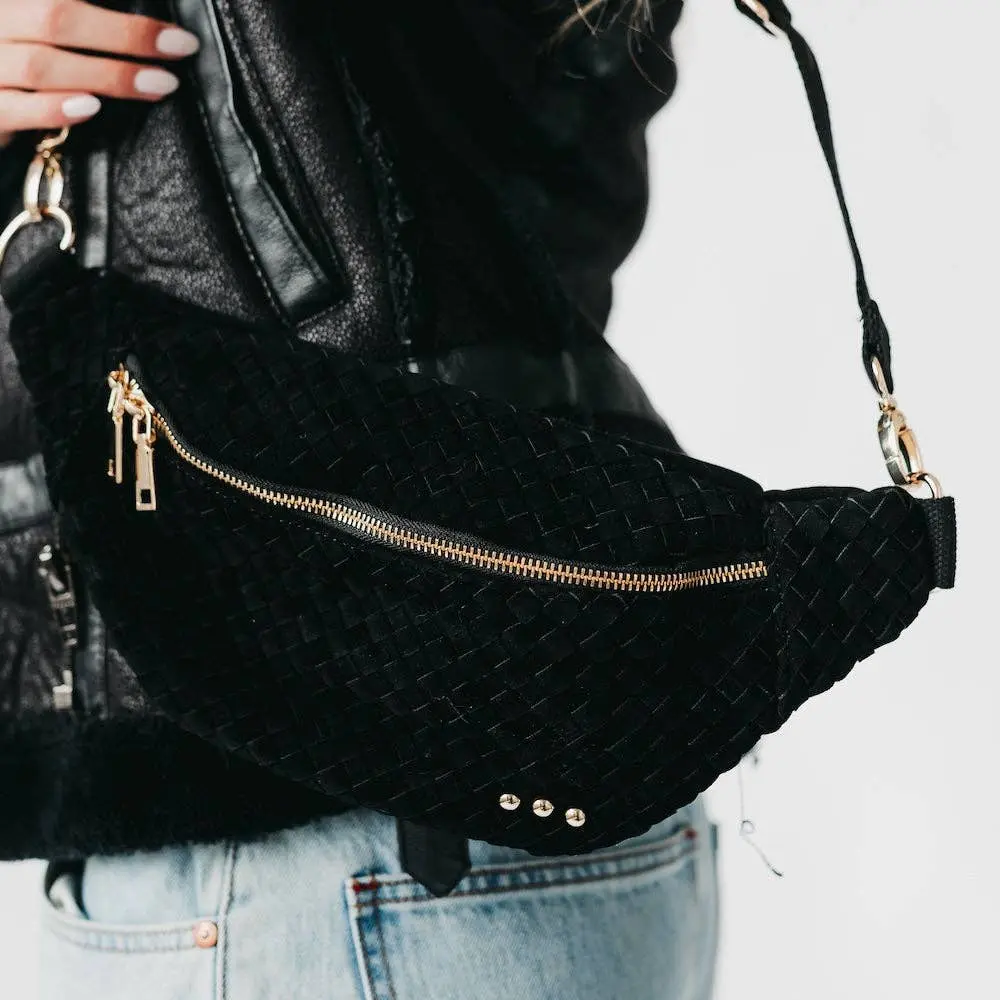 Susie Suede Bum Bag: Black