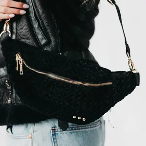 Susie Suede Bum Bag: Black