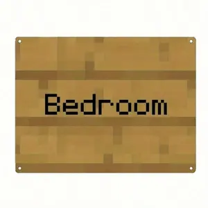 [Pixel Art Metal Sign] Waterproof Metal Sign, Print Painting Pixel Art Bedroom - Frameless Black Vintage Poster Gift For College Dorms, Bathrooms, Man Caves, Bars, Cafes, Garages, Farmhouses, Bedroom Decor With BEDROOM Letteri Decoration Wall